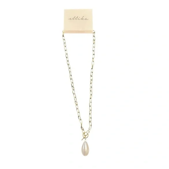 NWT Ettika Gold and Cream Pearl Drop Necklace - Picture 4 of 4